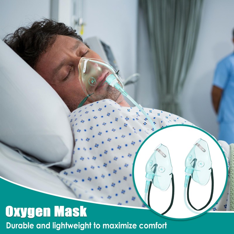 Geiserailie 2PCS XL Oxygen Mask with 6.6 Ft Tubing and