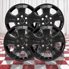 Brighter Design Set of 4 Black 5 Spoke 18" Wheel Skins for 2014-2018 Chevy Silverado 1500
