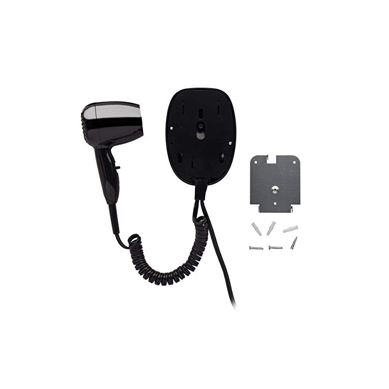 Timco Timco secadora de pared empotrable negra, hoteles, moteles, spas
