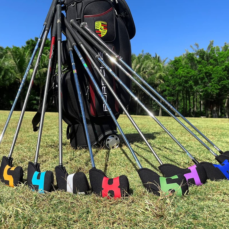 Golf Iron Covers Set for Irons Neoprene Colorful Counted Iron