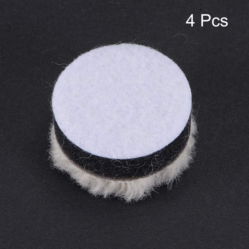 uxcell 1" Wool Felt Sponge Polishing Pad Hook and Loop