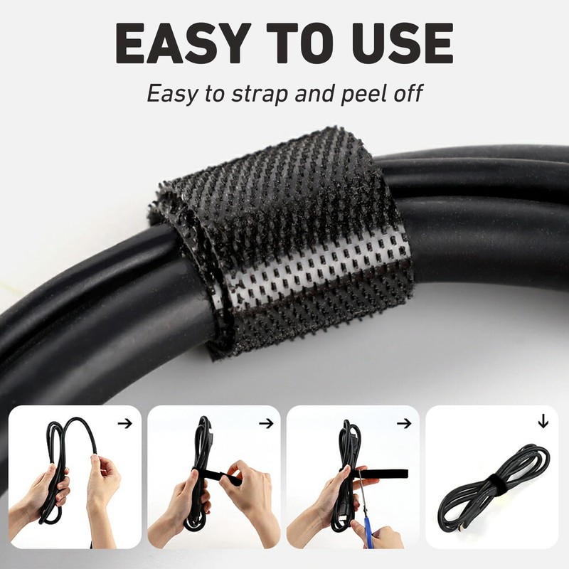 25M 3/4 inch Fastening Cable Ties, Hitotsu Reusable Hook and