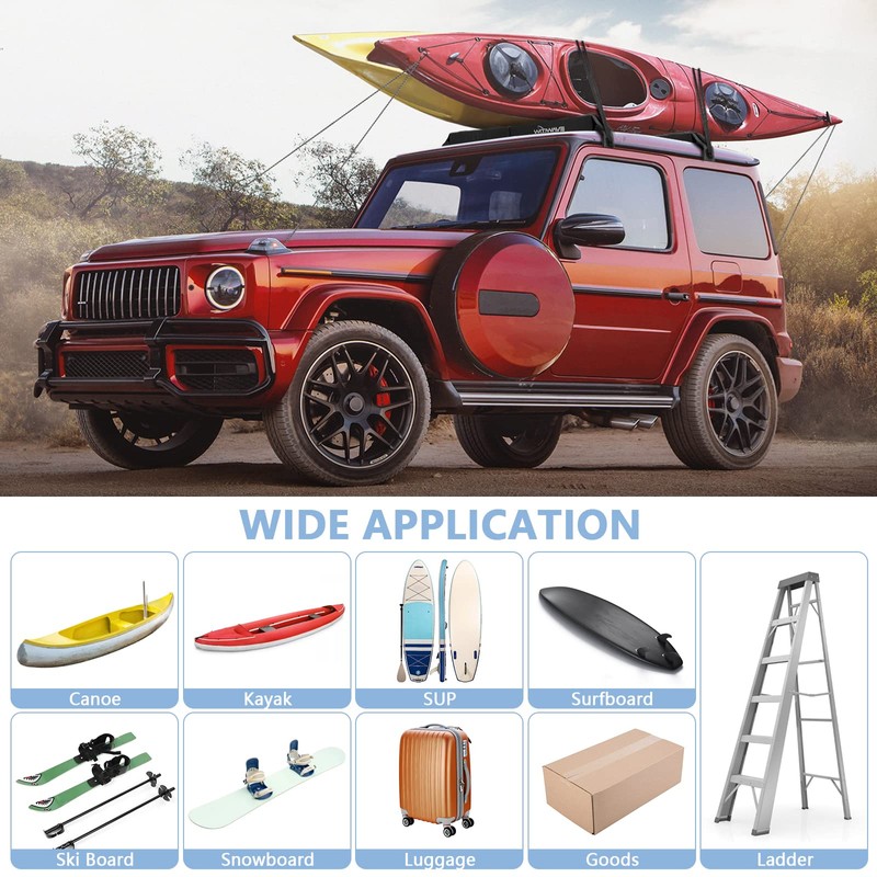 WOOWAVE Folding Kayak Soft Roof Rack Pads Universal Kayak Carrier