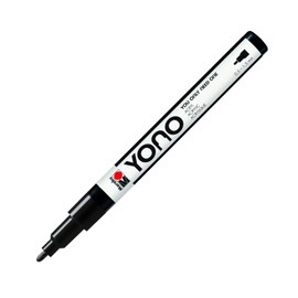 Marabu Yono Marker Pen, Fine Bullet Tip, (0.5-1.5mm), Black, (073), Single Pen, Works On Any Surface, Metal, Glass, Wood, Fabric, Stone, Plastic, Cardboard
