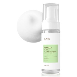 IUNIK Centella Bubble Foaming Vegan Facial Cleanser - Naturally-Derived Tea Tree Extracts Centella Asiatica Extract 69% Soothing Moisturizing Exfoliating Removes Pore Blackheads Whiteheads 5.07 Fl Oz