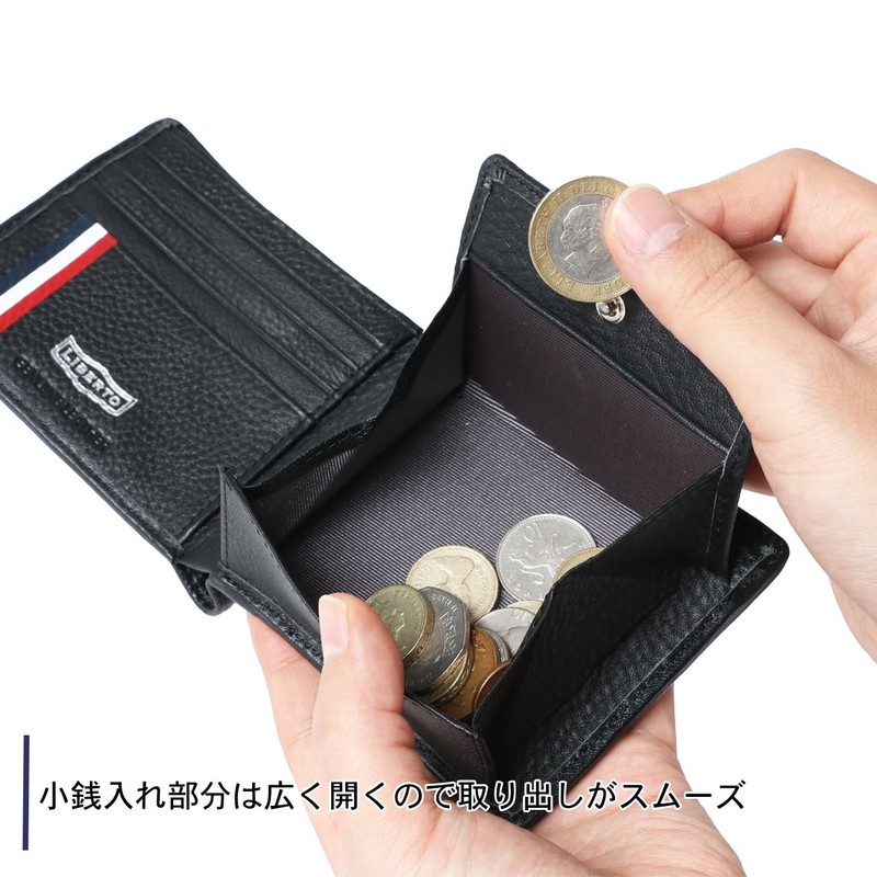 Liberto Edwin Men's Genuine Cowhide Leather Bifold Wallet Simple Business