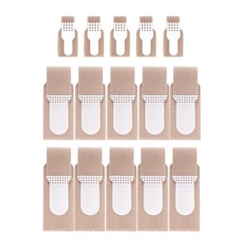 INCAUCA 3 Sizes Fabric Hammer Toe Straightener for Curled Toes, 15pcs Hammer Toe Corrector Splints for Women Men Straightening Hammertoes Broken Toe, Toe Finger Buddy Wrap Tape, Skin Color