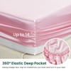 Love's cabin Satin Fitted Sheet Queen Size - Pink Silky