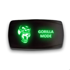 Gorilla Mode - Green - Stark 5-PIN Horizontal Laser Etched LED Rocker Switch Dual Light - 20A 12V ON/Off