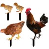 HANABASS Pack of 4 Chickens Chicks Ground Stakes Lawn Ornament