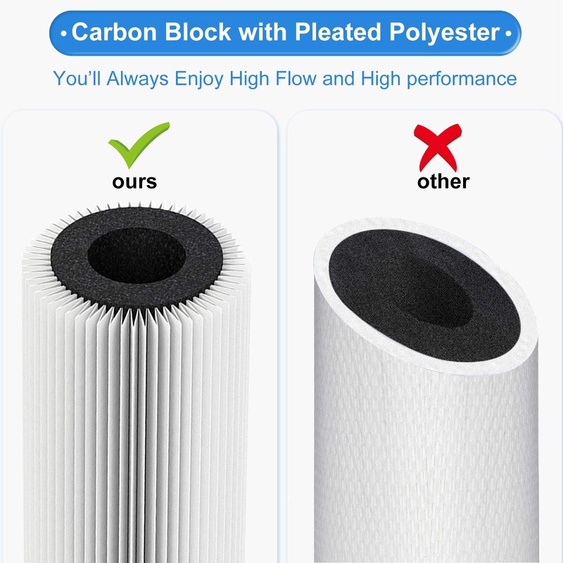 Hansing 0.2 Micron 4.5" x 10" Pleated High-density Carbon Block