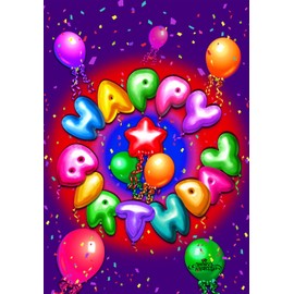 Toland Home Garden 102127 Birthday Confetti Birthday Flag 28x40 Inch Double Sided Birthday Garden Flag for Outdoor House party Flag Yard Decoration