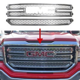 Coast2Coast International (CCI) Chrome 2PC Grille Grill Insert Overlay FOR 2016-2018 GMC Sierra 1500 SLE & Base