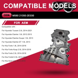 WZODKJ M580 Timing Chain Cover Oil Pump For 2014-2021 Hyundai Tucson 2.0L,2012-2013 Elantra 1.8L,2014-2016 Kia Forte 1.8L Koup 2.0L,2014-2018 Forte Forte5 2.0L,12-19 Soul 2.0LReplace #21350-2E030