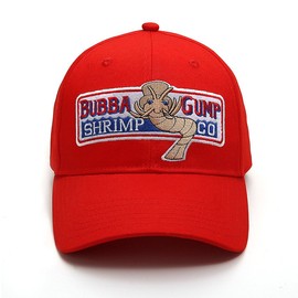 Bubba Gump Shrimp Hat Shrimp Co. Embroidered Adjustable Cotton Forest Gump Caps Unisex (Red)