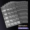 450 Pockets Coin Binder Pages (9-Hole Coin Pocket Pages) -