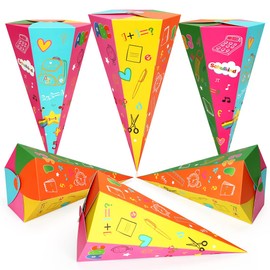 Pack of 6 sibling school cones, 33 cm, foldable sugar bag for first day of school, school cone for school, gift wrapping, school cone, girls sugar bag, small for children, girls party