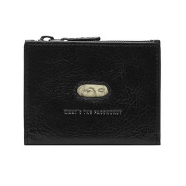 Fossil Mens Andrew Leather Card Holder 4.25" L x 0.4" W x 3.25" H, black