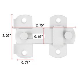 Wocoe 3 Packs Barn Door Latches， 2.75"x 2.02"Matte White | Suitable for Barns, Wooden Fences, Sliding French Doors | Antique Style Lock | Ideal for Wine Cabinets, Closet Doors | Premium Gate Hardware