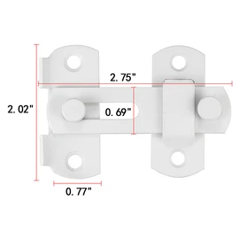 Wocoe 3 Packs Barn Door Latches， 2.75"x 2.02"Matte White | Suitable for Barns, Wooden Fences, Sliding French Doors | Antique Style Lock | Ideal for Wine Cabinets, Closet Doors | Premium Gate Hardware