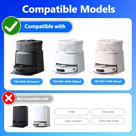 KGC 19 St1ck Zubeh?rset f1r Ecovacs Deebot T30 Pro Omni / T30 Omni Saugroboter, Ersatzteile mit 1 Gummi-Hauptb1rste, 3 HEPA-Filtern, 4 Staubbeuteln, 4 Wischpads, 6 Seitenb1rsten und 1 Reinigungsb1rste
