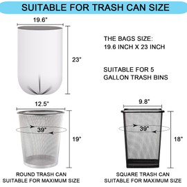 5 Gallon Trash Bags - 20 Liter Strong Garbage Bags Small Clear Liners for Office Kitchen Bathroom Home Wastebasket, 105 Count