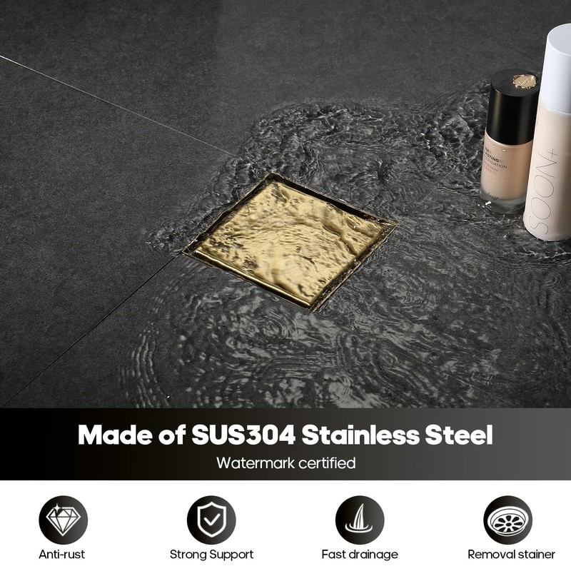 Decaura Shower Grates Bathroom Floor Drain Waste Stainless Steel (Brushed