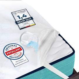 ZenPur Mattress Protector 90 x 200 cm, Breathable and Waterproof, Standard 100 by Oeko-Tex, Moisture Protection, Washable Incontinence Pad, White Mattress Topper