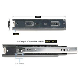 Drawer Slides, URBEST 8 Inch Full Extension 3 Section Ball Bearing Side Mounted Drawer Slider for Cabinet Kitchen (8-Inch)