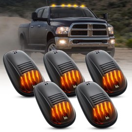 5PCS LED Cab Marker Lights for 2003-2018 Dodge Ram 1500 2500 3500/2011-2018 Ram 4500 5500 White 36LED Top Clearance Roof Running Lights Lamp for Pickup Truck Clear Lens Roof Top Running Lights