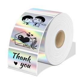 Holographic Thermal Labels 2.25 "x1.25 Inch, Thermal Sticker Labels, Self Adhesive Laser Rainbow Labels Compatible with All Shipping Label Printer for Price, Address Tag, 500 Labels,1 Roll