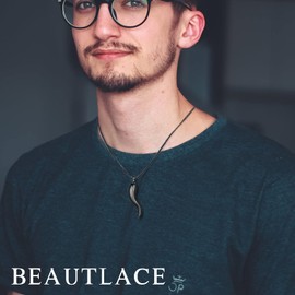 beautlace Lucky Italian Horn Necklaces Black Gun Plated Talisman Protection Amulet Pendant Jewelry for Men and Women KP0201K