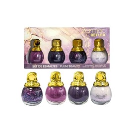 ZERMAT Set de 4 Esmaltes de Uñas Premium, Tonos Púrpura, 60 ml, Acabado Metalizado, Secado Rápido