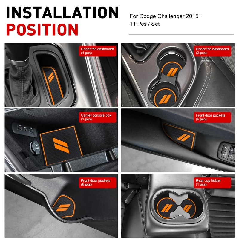 REMOCH for Dodge Challenger Accessories 2015-2024 Custom Fits Cup Holder