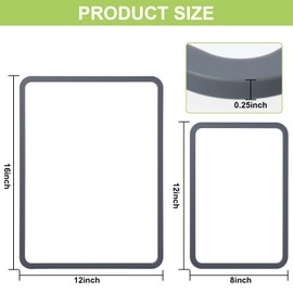 Tempered Glass Cutting Board 8x12" and 12x16", GUGEMEI Glass Chopping Board for Kitchen Counter, Non-Slip Rubber Ring, Dishwasher Safe
