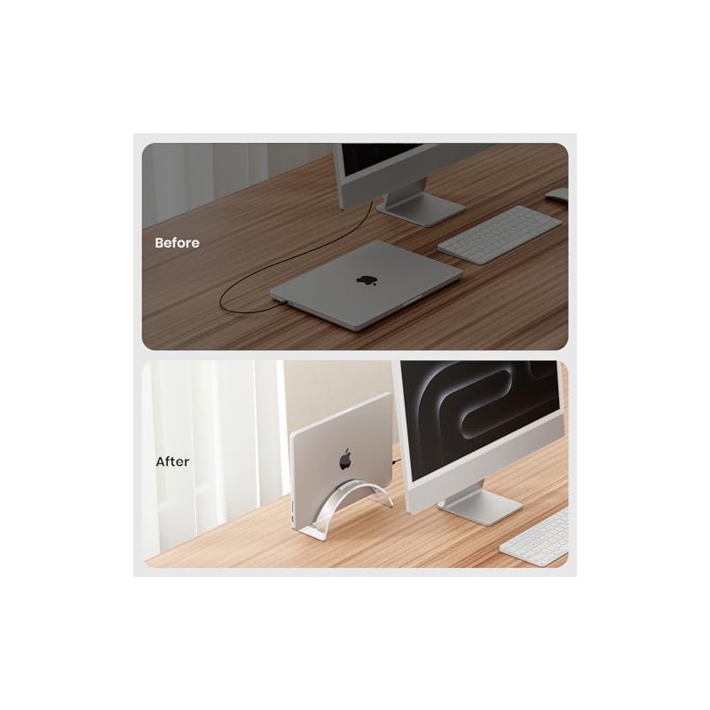 Yikola Acrylic Vertical Laptop Stand - Space-Saving Organizer
