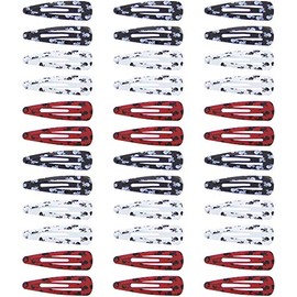 Zac's Alter Ego Set of 36 Assorted Skull & Crossbones 5cm Metal Sleepy Clips/Snap Hair Clips