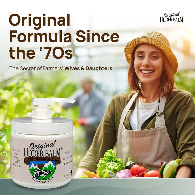 Original Udder Balm Unscented Pump Jar - Made in USA