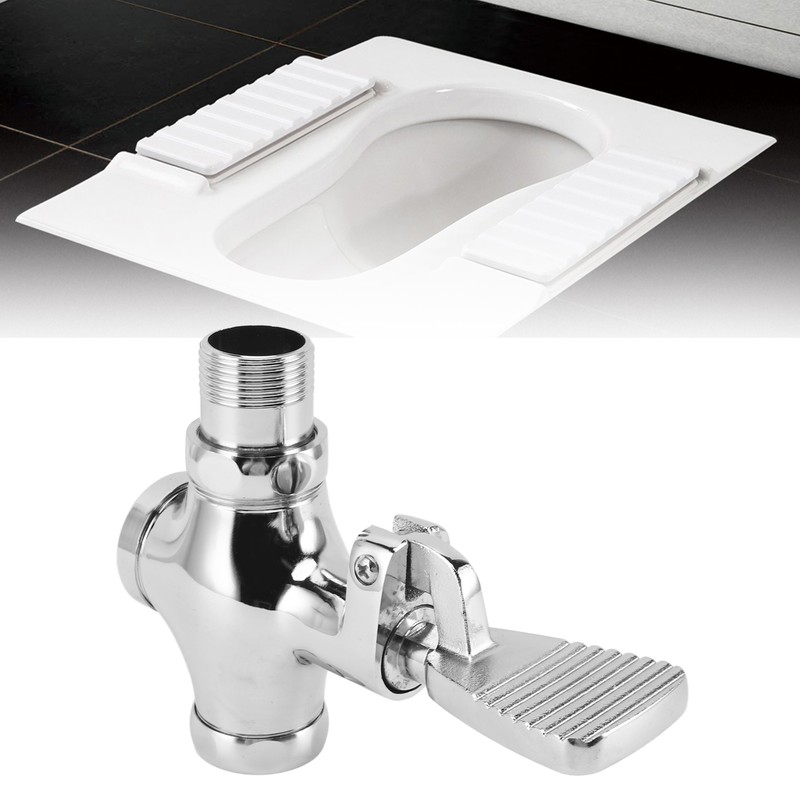 Toilet Foot Pedal Flush Valve Brass Non Slip Easy To
