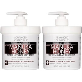 Advanced Clinicals- Crema de miel de manuka con colgeno, humectante facial y locin corporal para piel seca  Reafirmante intenso y                     