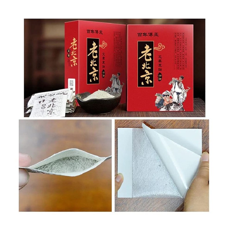 Old Beijing 100 pieces Foot Patch Organic Ginger Wormwood Foot