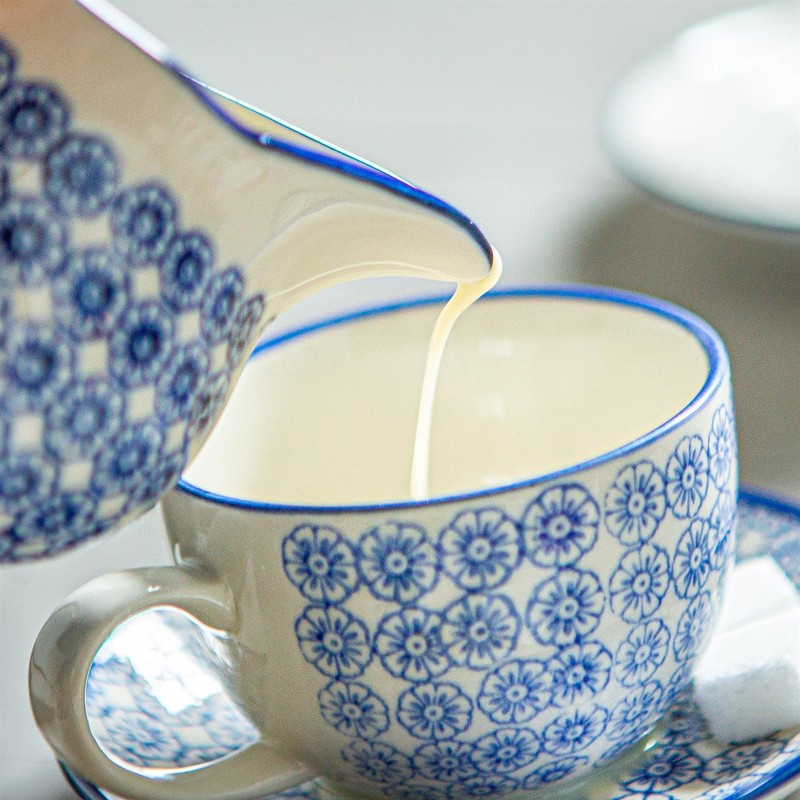 Nicola Spring Hand-Printed Milk Jugs - 300ml - Navy -
