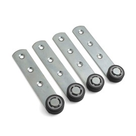 Design61 4x Lever 135 x 28 x 3 mm with Roller Diameter 30 x 14 mm with Soft Tread Galvanised Steel