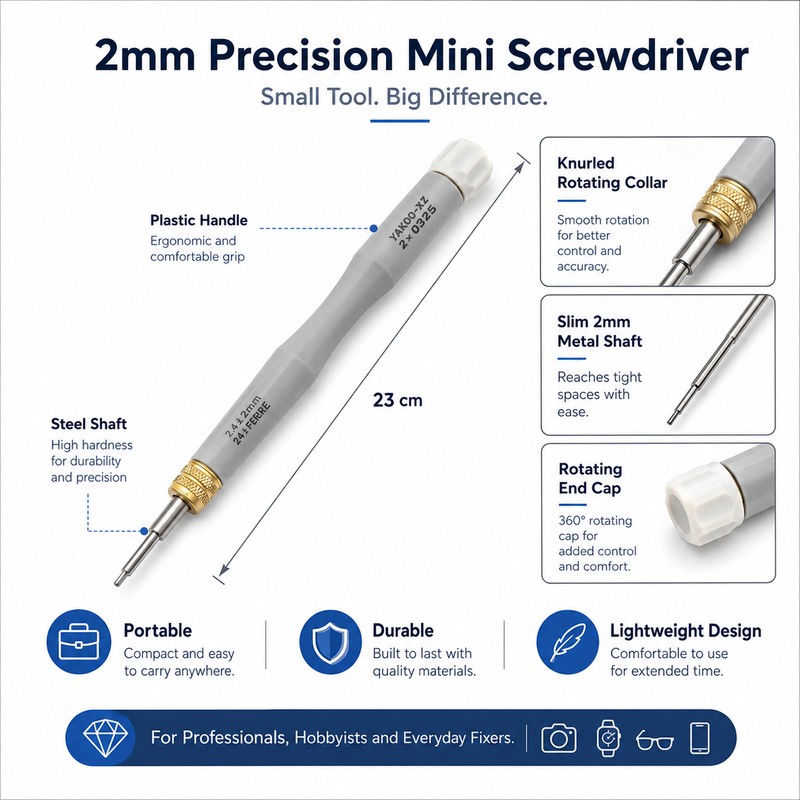 Precision Mini Screwdriver for Small Repairs – Magnetic 2mm Hand