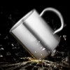 Stainless Steel Mug with Handle Lid DoubleLayer Heat Insulation Cup