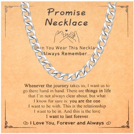 CERSLIMO Promise Necklace Gifts - Mens Gifts Cuban Chain for him, Cuban Chain Necklace for Boyfriend Fiance Birthday Valentines Day Anniversary Christmas Presents for Boyfriend