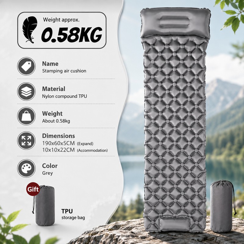 Inflatable Camping Sleeping Pad for Outdoor Rest – Built-In Foot