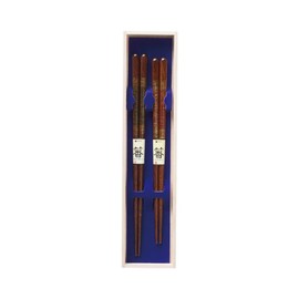 Ishida 63077-1 Chopsticks Paulownia Box, 2 Pairs, Gold Brocade, 9.1 inches (23 cm), 8.3 inches (21 cm), Dishwasher Safe