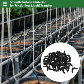 Motoforti Drip Irrigation Barbed Connector 7/32" Elbows Barbed 2 Ways Connector for Flower Pot Garden Lawn Plastic Black 50 Pcs