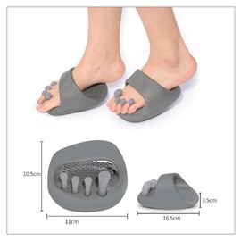 Kisymear Diet Slippers, For Beauty & Health, Swelling Eliminates 5 Finger Arch Slips, Washable, Indoor, Stylish, Foot Urn, For Summer, Gift, gray